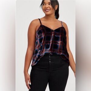 Torrid - Plaid Velvet Swing Cami